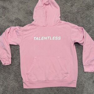 TALENTLESS Women’s Hoodie. Medium. Light pink.